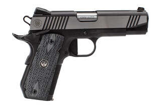 The Ruger SR1911 Custom Shop 10mm Pistol features G10 grips, fiber optic sights, and a stainless steel construction.